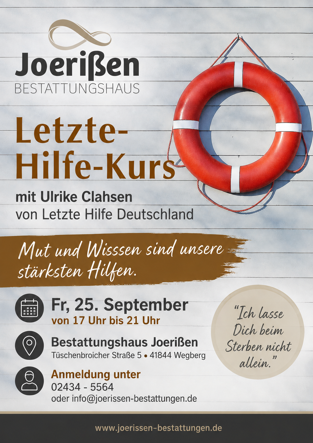 JoerißenKultur am 25.9.: Kostenfreier Letzte-Hilfe-Kurs